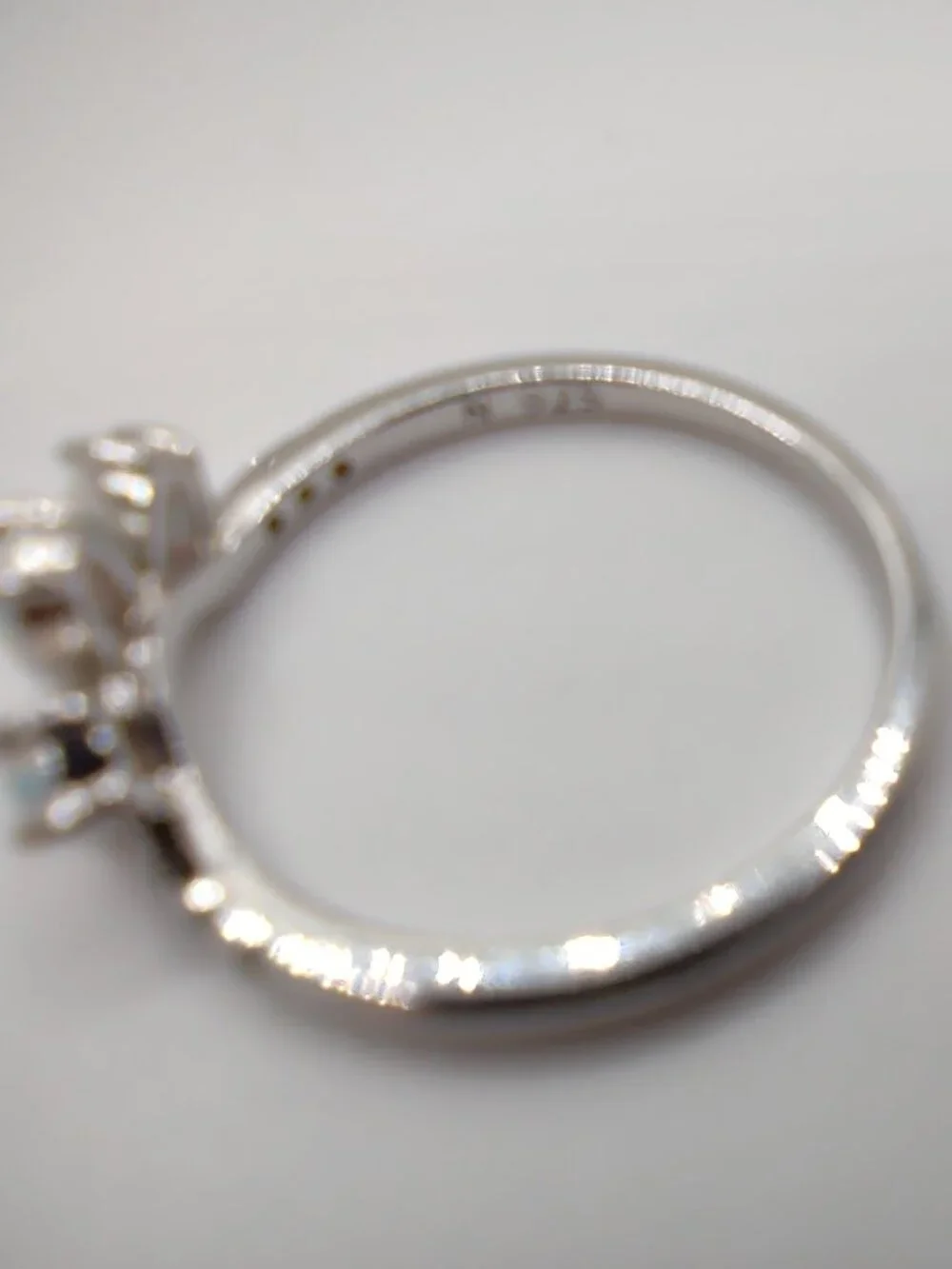 Ring Triple White Opals Size 6 Sterling Silver 925